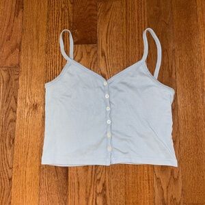 Button up crop tank top